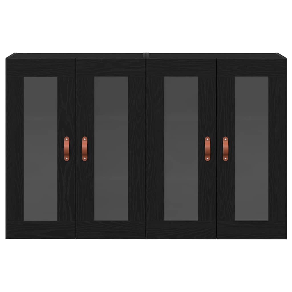 Wall Cabinets 2 pcs Black Oak 69.5 x 34 x 90 cm Engineered Wood