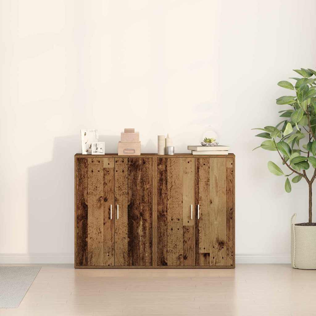 Sideboard 2 pcs Old Wood 60 x 31 x 84 cm Engineered Wood