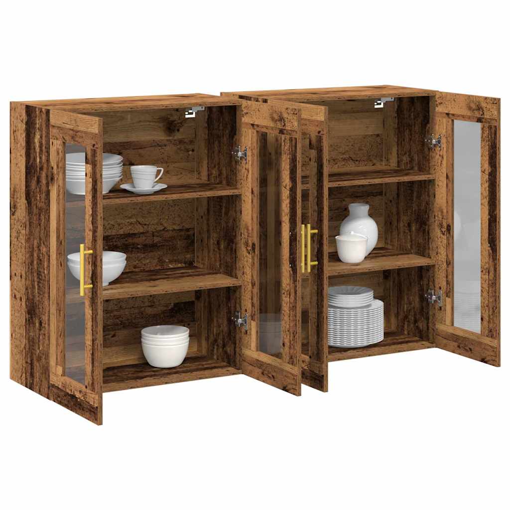 Wall Cabinets 2 pcs Old Wood 69.5 x 34 x 90 cm Engineered Wood