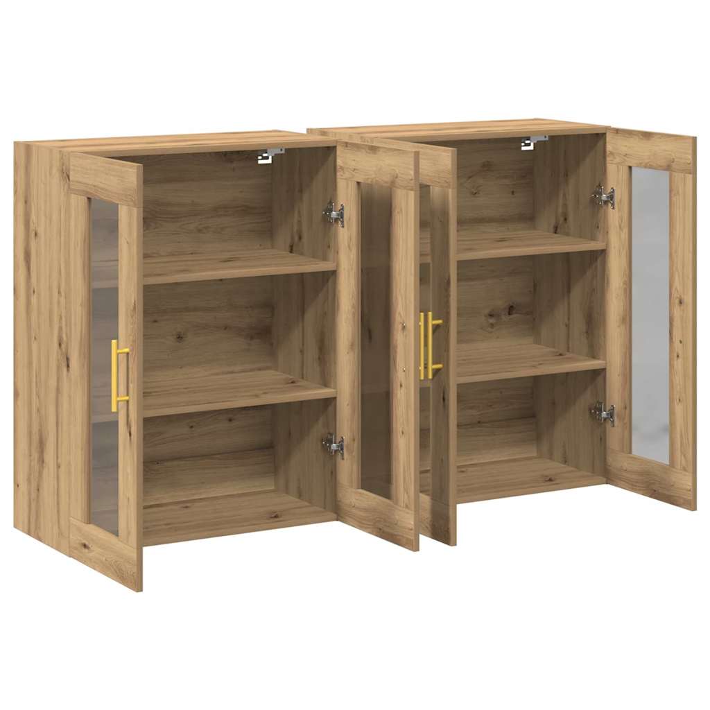 Wall Cabinets 2 pcs Artisan Oak 69.5 x 34 x 90 cm