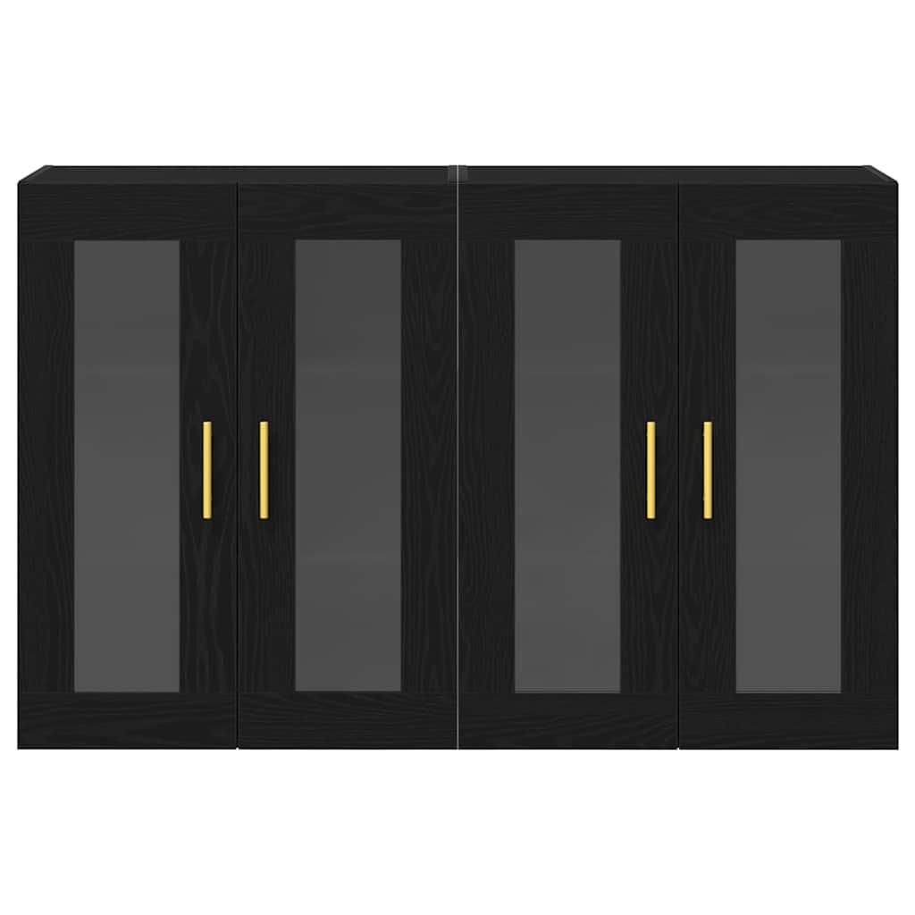 Wall Cabinets 2 pcs Black Oak 69.5 x 34 x 90 cm Engineered Wood