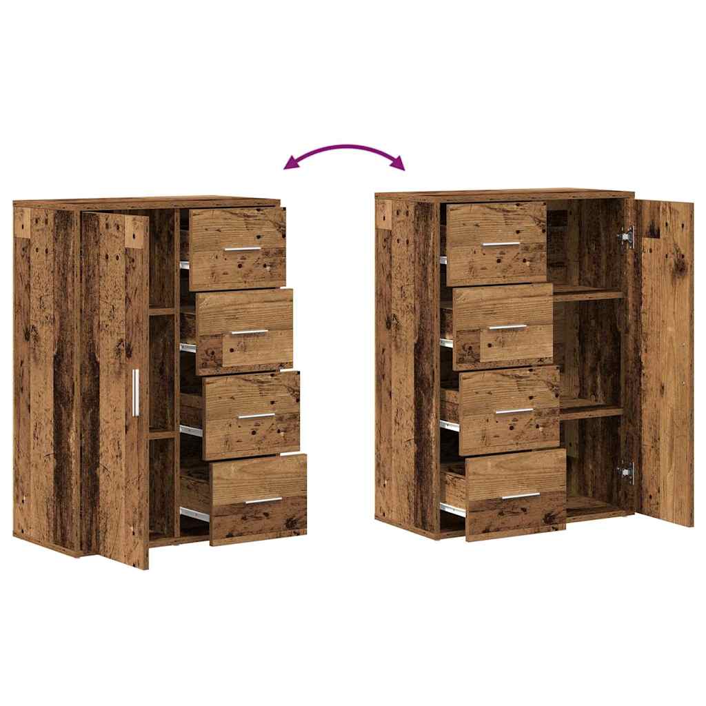 Sideboard 2 pcs Old Wood 60 x 31 x 84 cm Engineered Wood