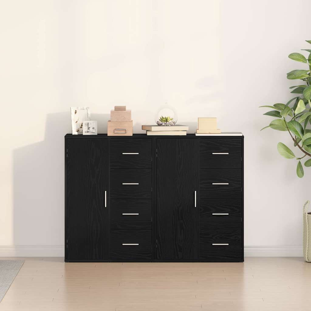 Sideboard 2 pcs Black Oak 60 x 31 x 84 cm Engineered Wood