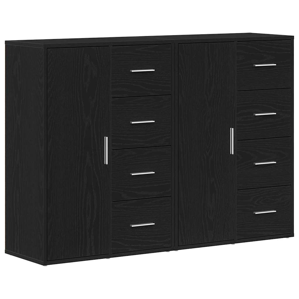 Sideboard 2 pcs Black Oak 60 x 31 x 84 cm Engineered Wood