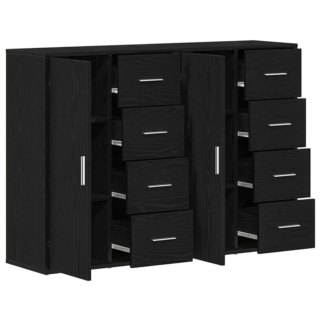 Sideboard 2 pcs Black Oak 60 x 31 x 84 cm Engineered Wood