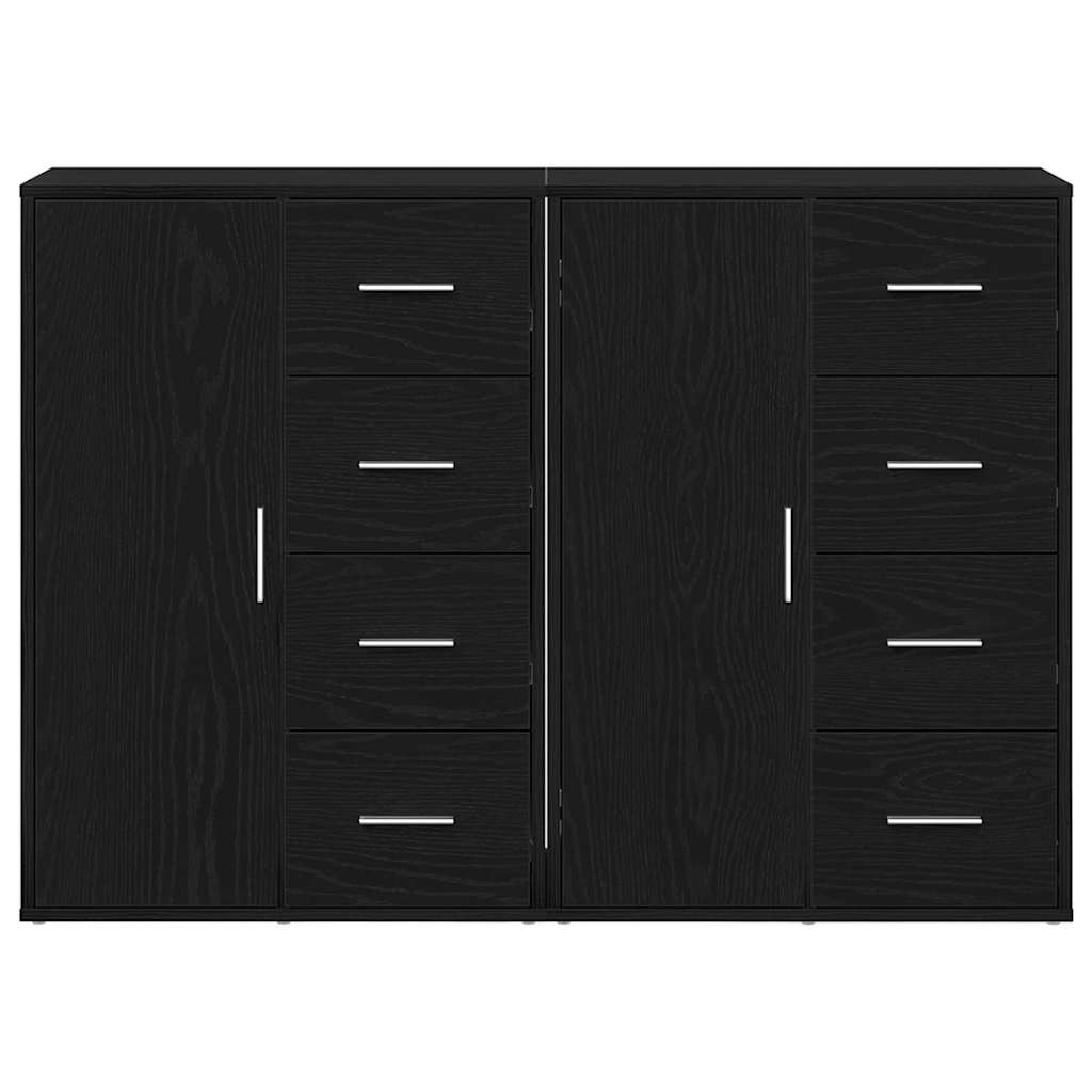 Sideboard 2 pcs Black Oak 60 x 31 x 84 cm Engineered Wood