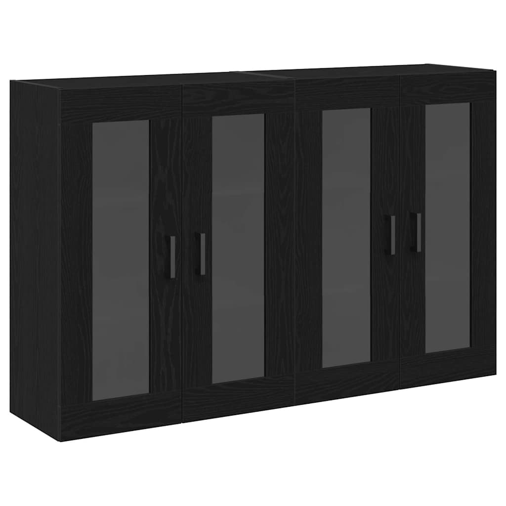 Wall Cabinets 2 pcs Black Oak 69.5 x 34 x 90 cm Engineered Wood