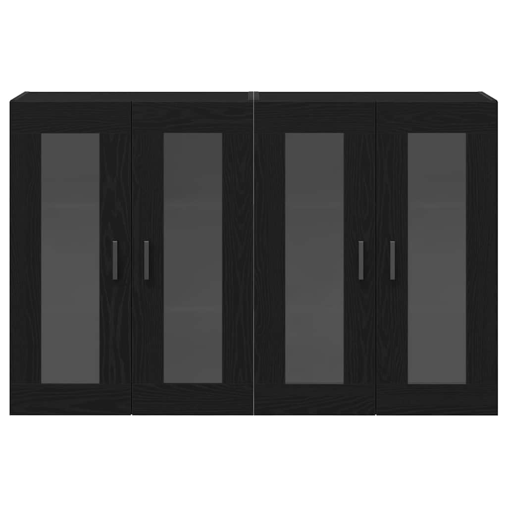 Wall Cabinets 2 pcs Black Oak 69.5 x 34 x 90 cm Engineered Wood