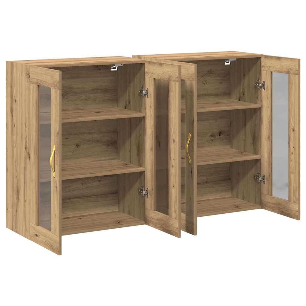 Wall Cabinets 2 pcs Artisan Oak 69.5 x 34 x 90 cm