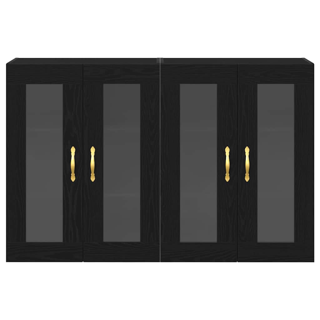 Wall Cabinets 2 pcs Black Oak 69.5 x 34 x 90 cm Engineered Wood