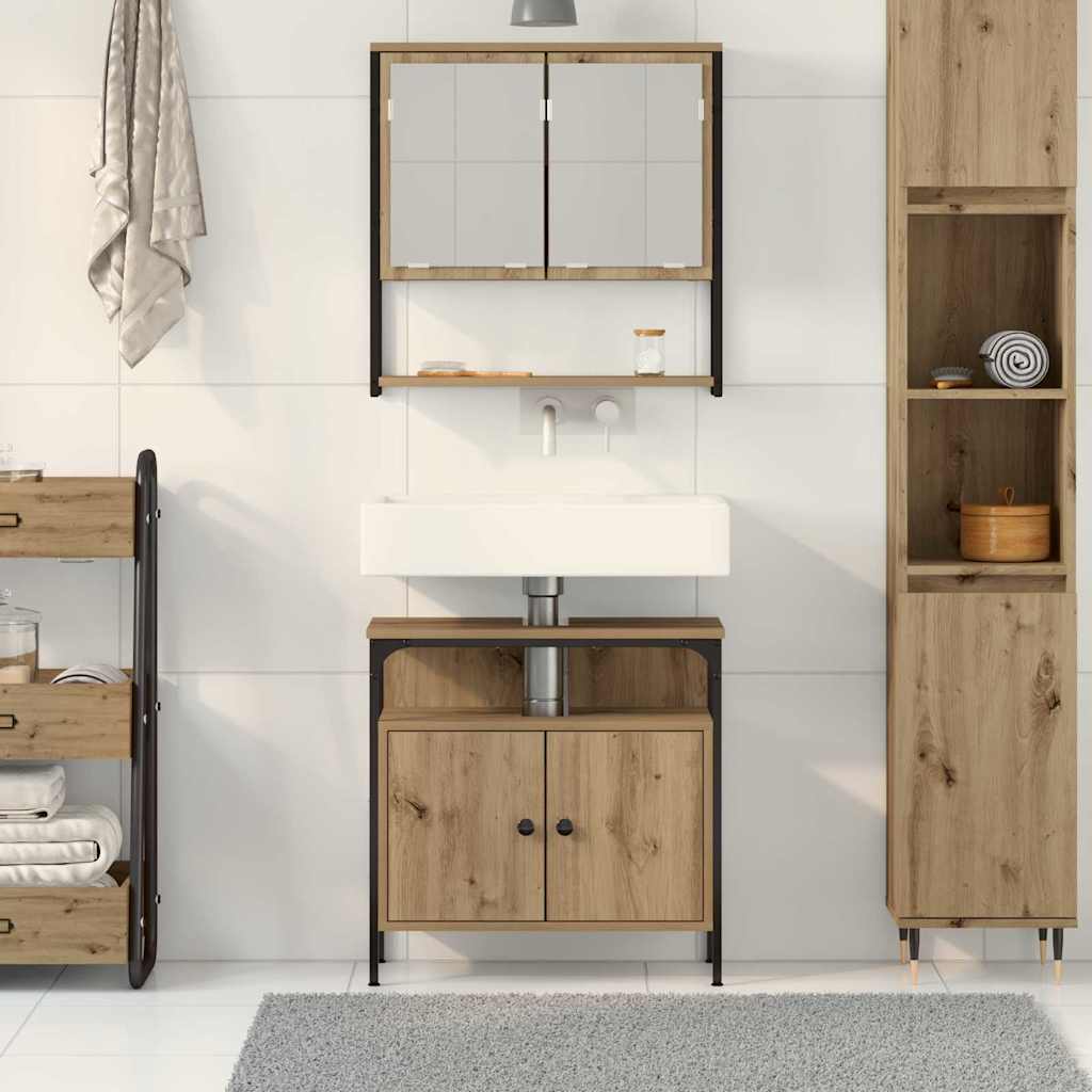 Bathroom Furniture Set 2 pcs Brown Engineered wood