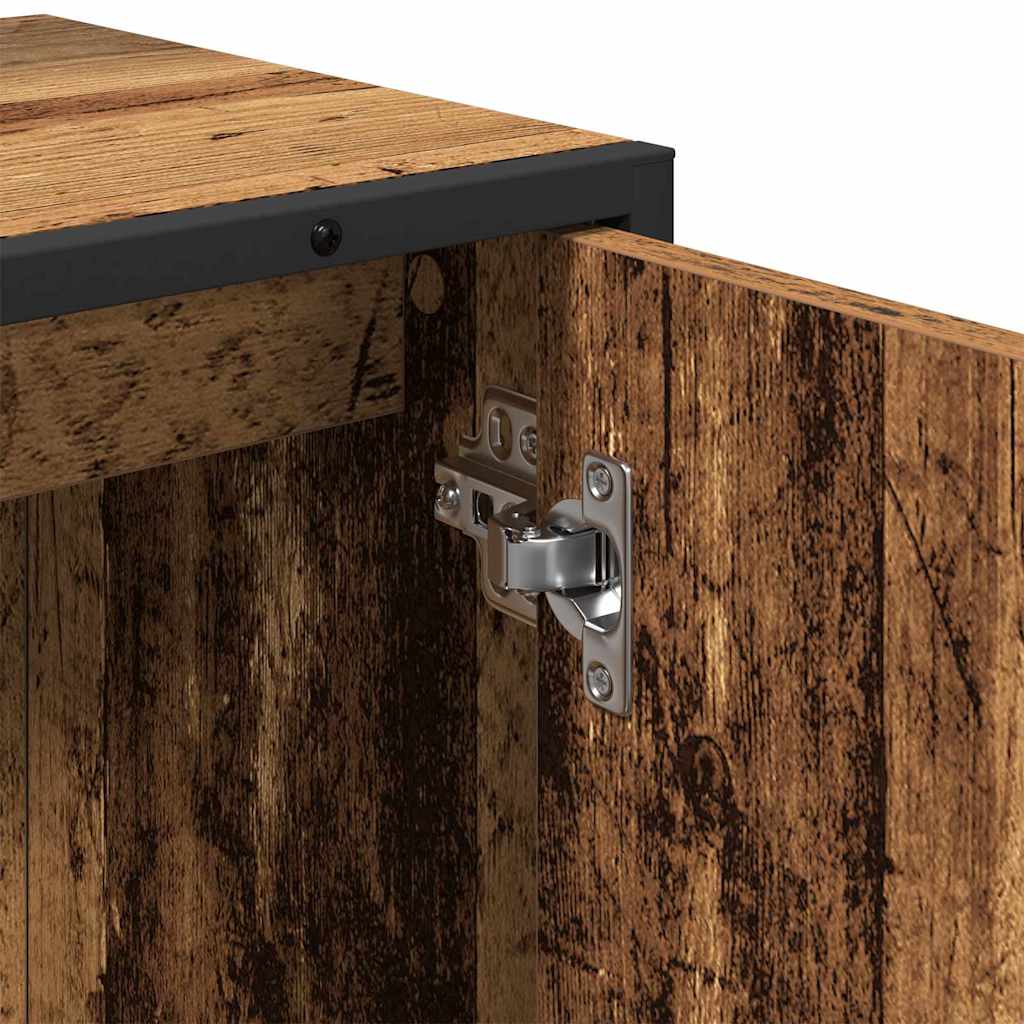 Bathroom Furniture Set with Shelf 2 pcs Brown Engineered wood