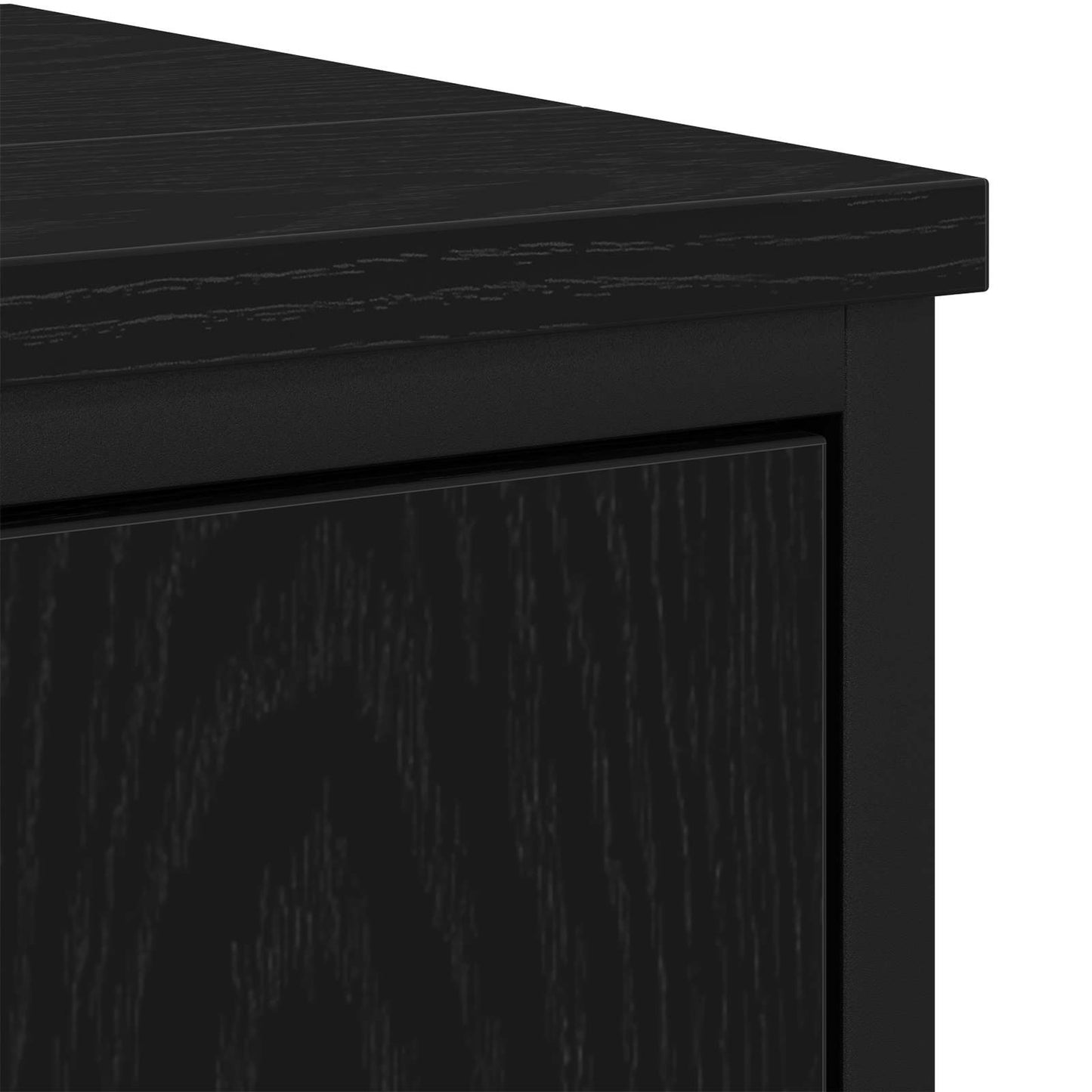 Bathroom Furniture Set with Shelf 2 pcs Black Engineered wood