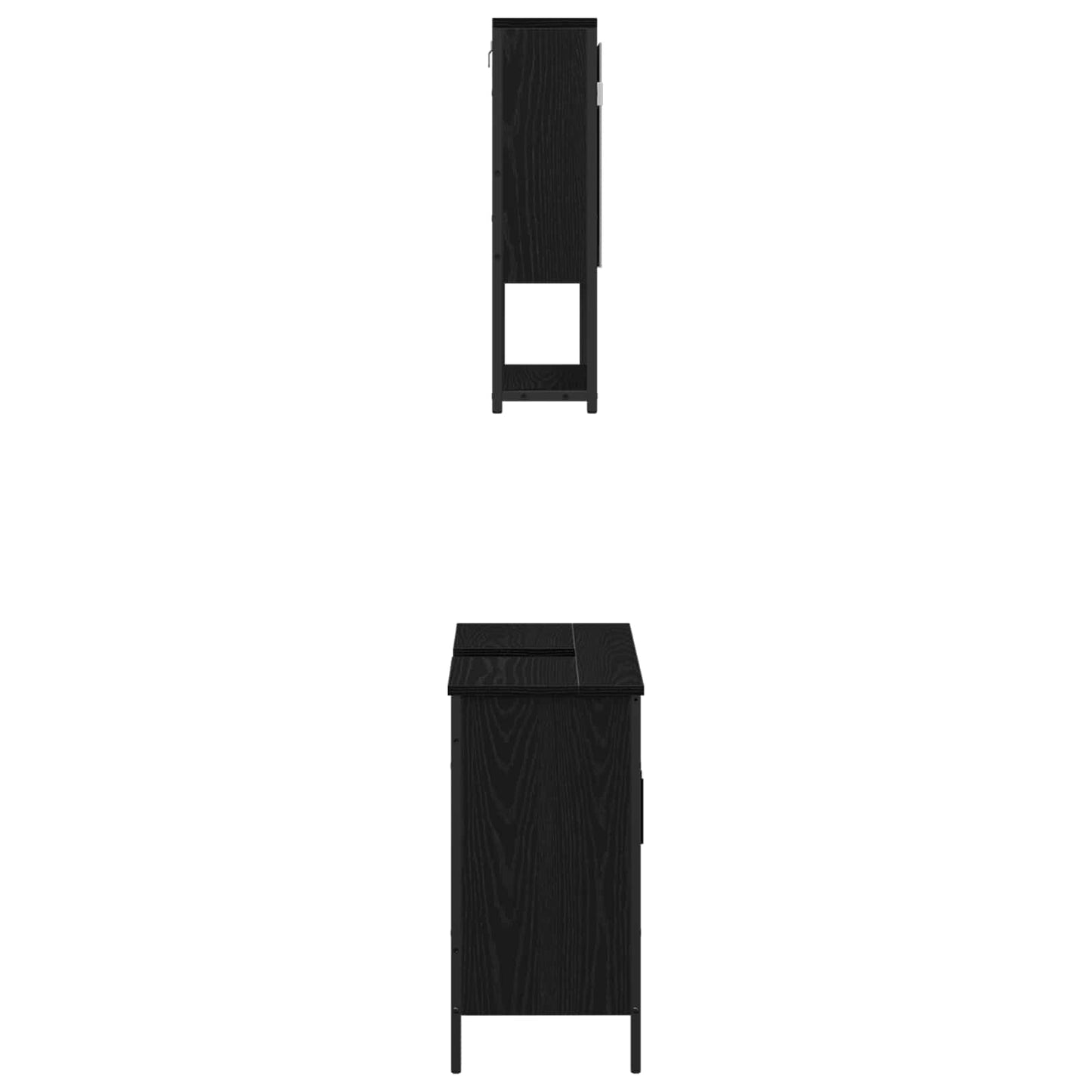 Bathroom Furniture Set 2 pcs Black Engineered wood