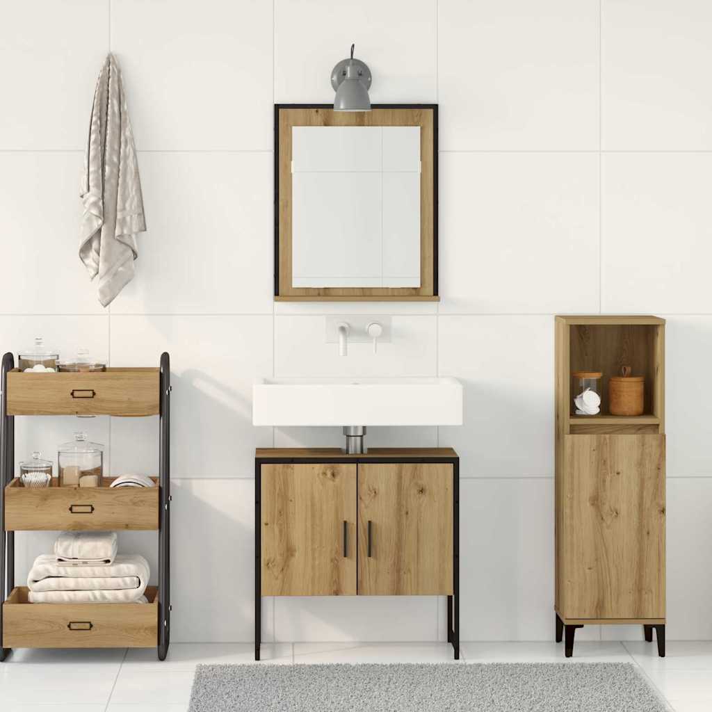 Bathroom Furniture Set 2 pcs Brown Engineered wood
