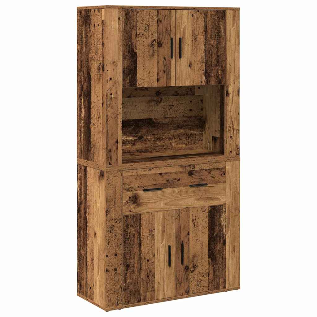 Highboard with Drawer Old wood 80 x 33 x 150 cm Engineered wood