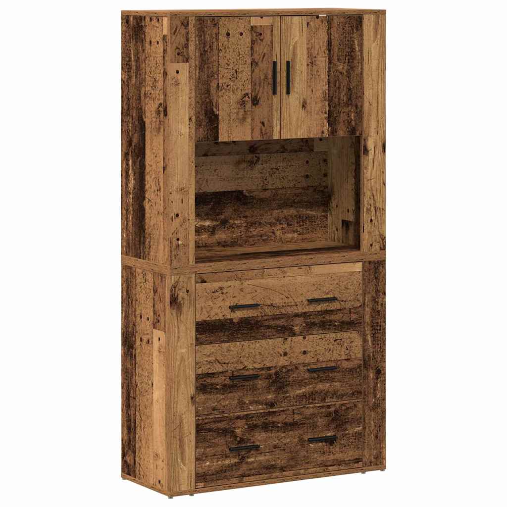 Highboard with Drawer Old Wood 80 x 33 x 150 cm Engineered Wood