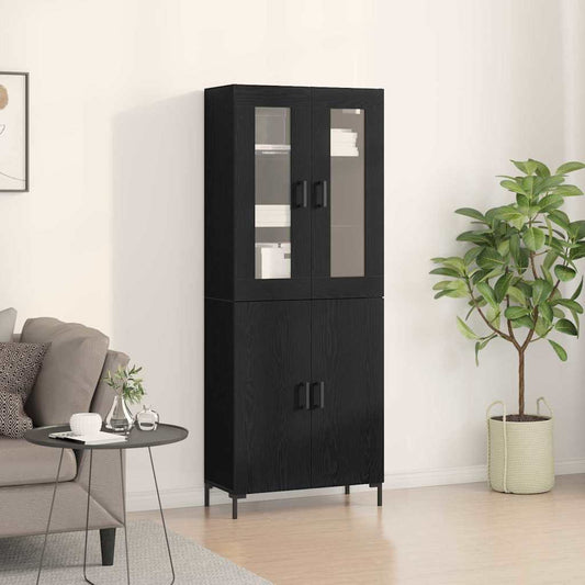Highboard 2 pcs Black oak 69.5 x 34 x 180 cm Engineered Wood