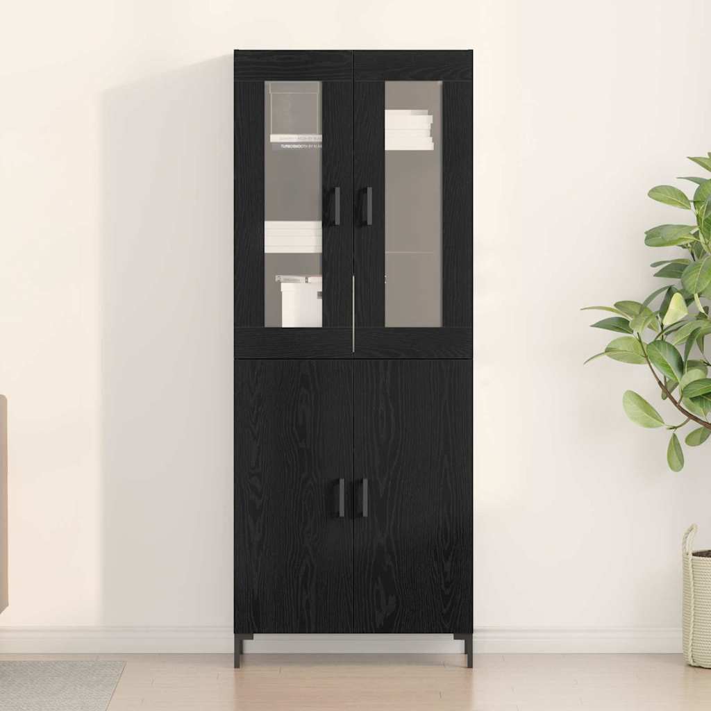 Highboard 2 pcs Black oak 69.5 x 34 x 180 cm Engineered Wood