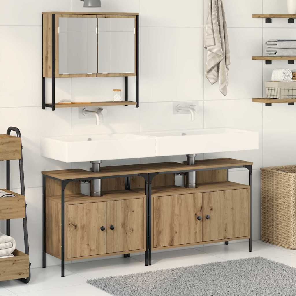 Bathroom Furniture Set 3 pcs Brown Engineered wood