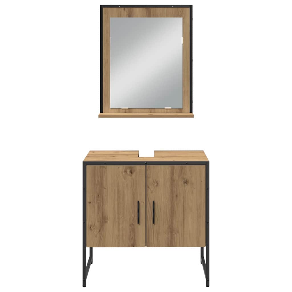 Bathroom Furniture Set 3 pcs Brown Engineered wood