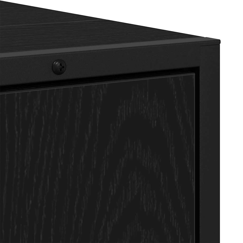 Bathroom Furniture Set with Shelf 3 pcs Black Engineered wood