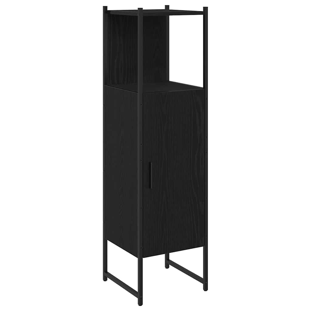 Bathroom Furniture Set with Shelf 3 pcs Black Engineered wood