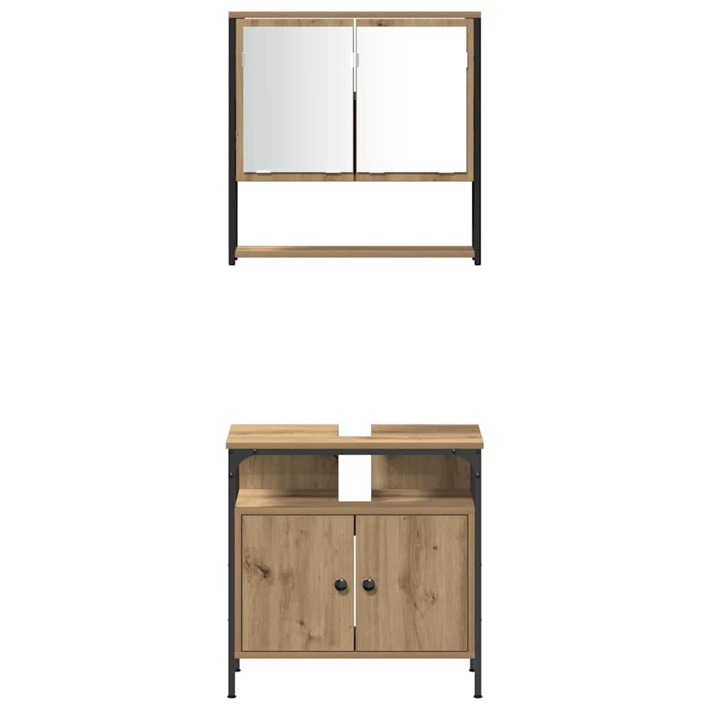 Bathroom Furniture Set 3 pcs Brown Engineered wood