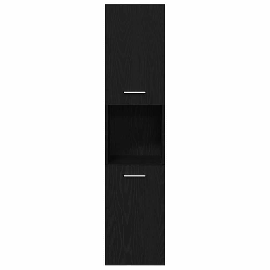 Bathroom Furniture Set 4 pcs Black Oak Engineered Wood