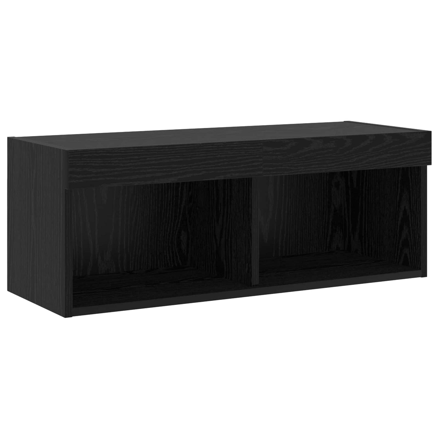 TV Cabinet Set Wall-mounted 6 pcs Black oak Engineered wood