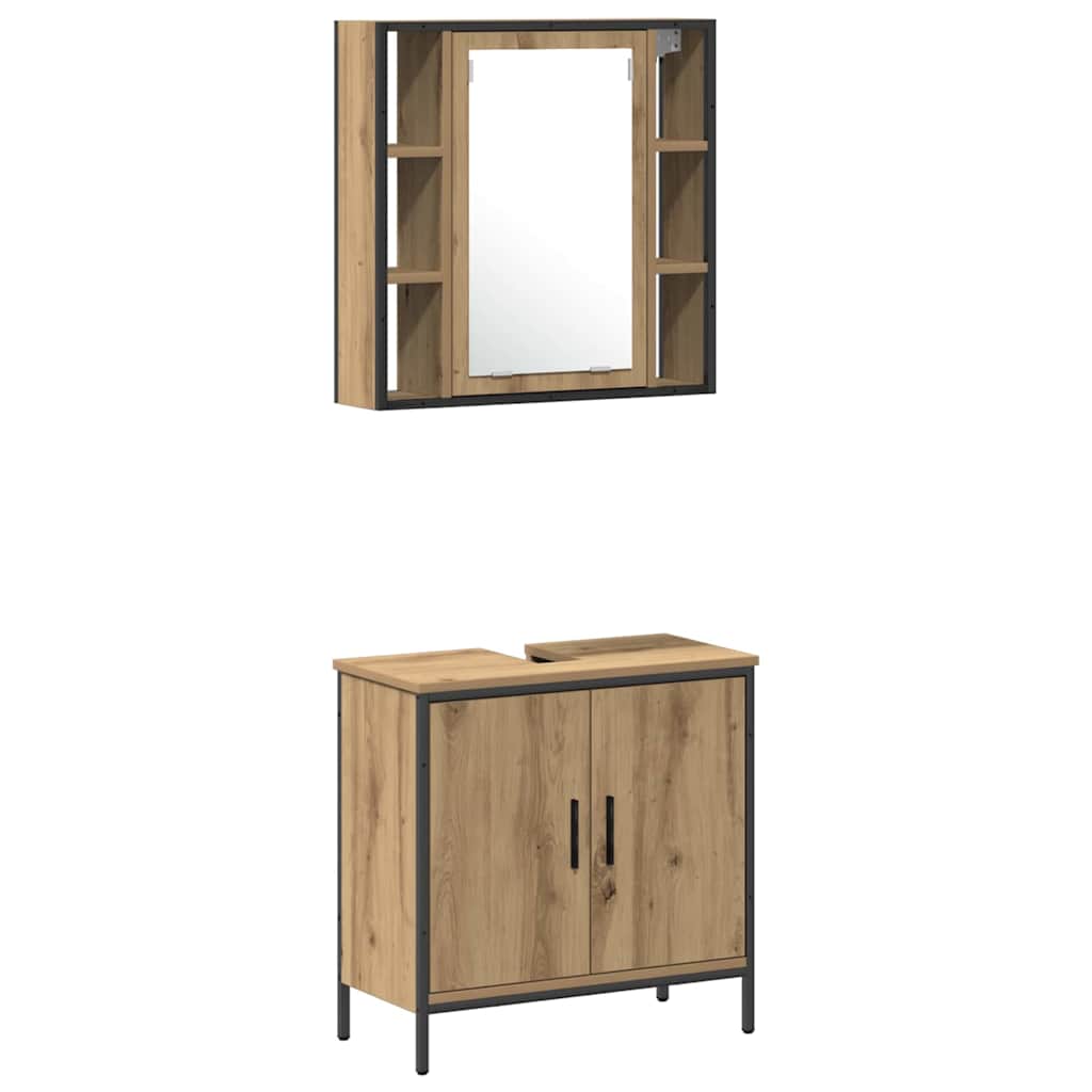 Bathroom Vanity Units 3 pcs Brown 33 x 33 x 185.5 cm