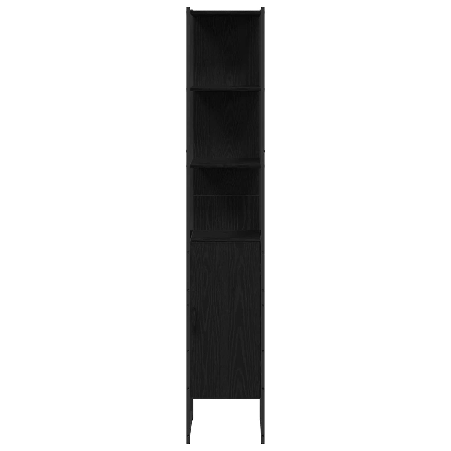 Bathroom Vanity Units with Shelf 3 pcs Black Engineered wood