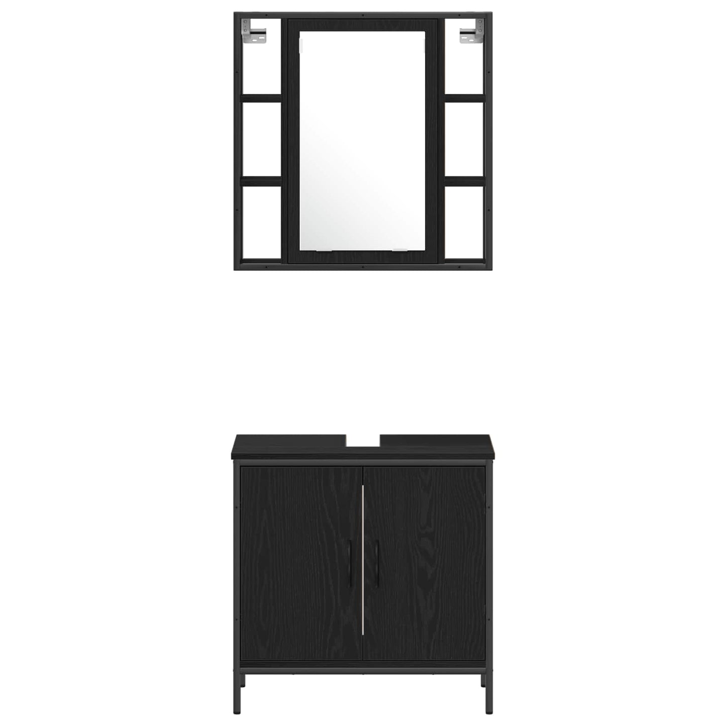 Bathroom Vanity Units 3 pcs Black 33 x 33 x 185.5 cm