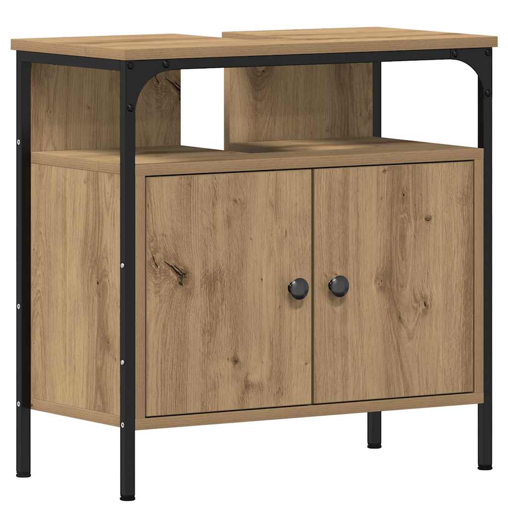Bathroom Vanity Units with Shelf 3 pcs Brown Engineered wood