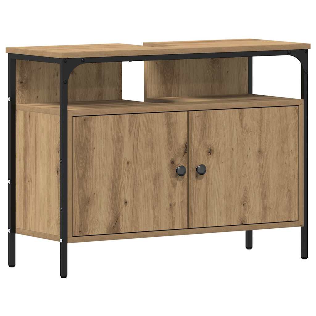 Bathroom Vanity Units with Shelf 3 pcs Brown Engineered wood