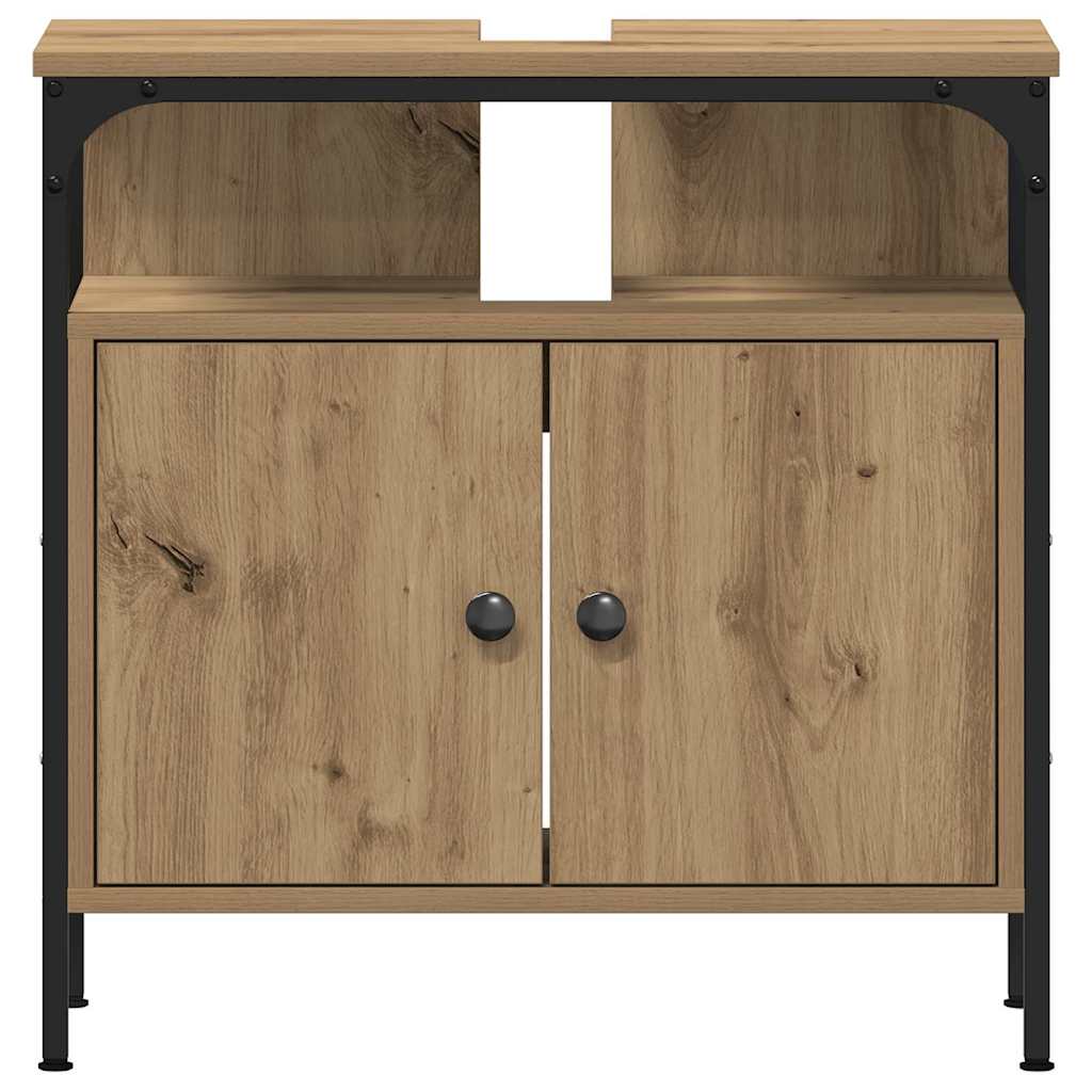 Bathroom Vanity Units with Shelf 3 pcs Brown Engineered wood