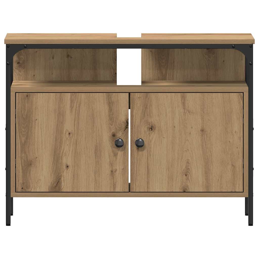 Bathroom Vanity Units with Shelf 3 pcs Brown Engineered wood