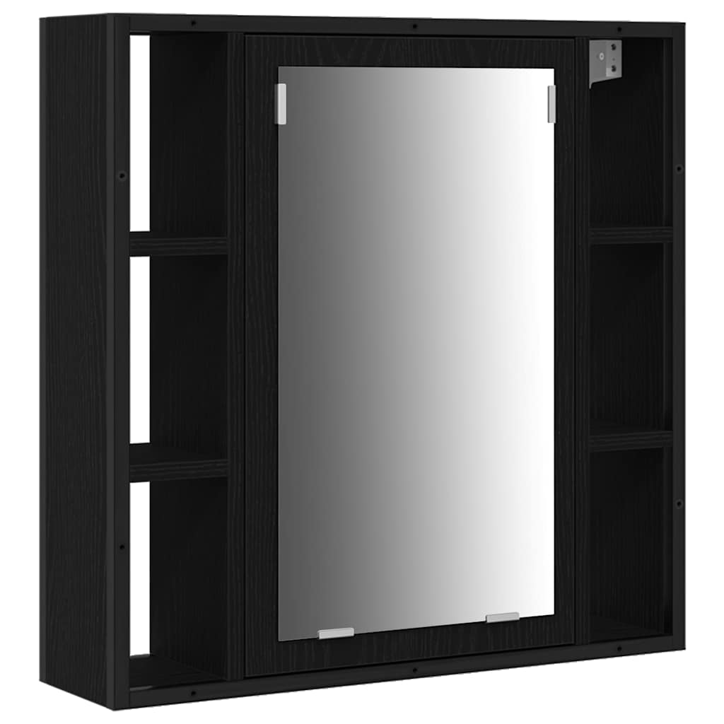 Bathroom Furniture Set 3 pcs Black Oak Engineered Wood