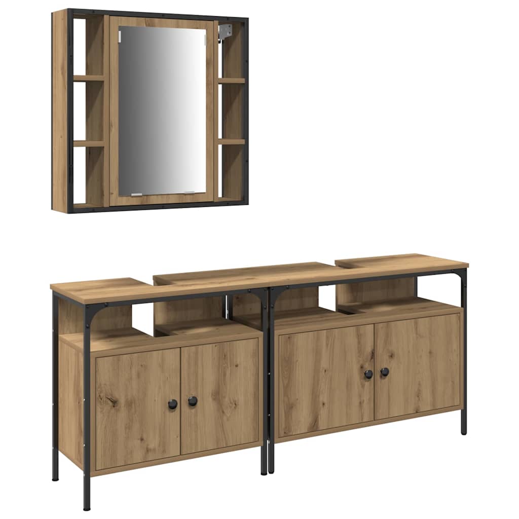 Bathroom Vanity Units 3 pcs Brown 80 x 30 x 60 cm