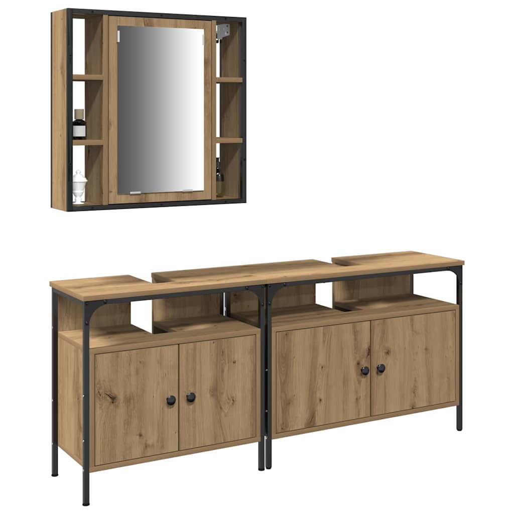 Bathroom Vanity Units 3 pcs Brown 80 x 30 x 60 cm