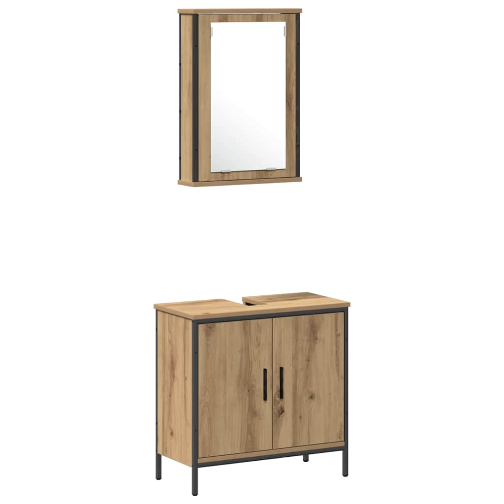 Bathroom Furniture Set 3 pcs Brown Engineered wood