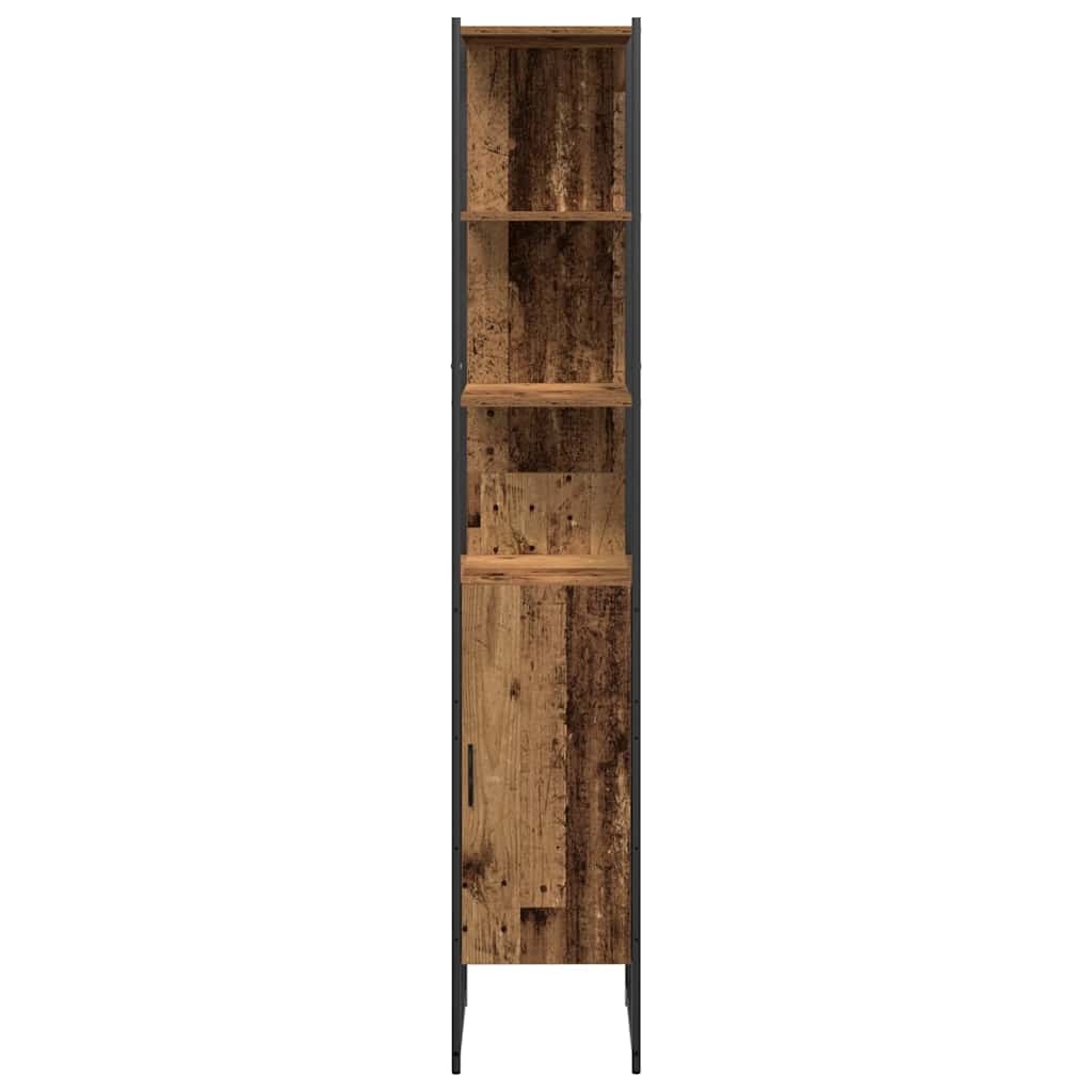 Bathroom Furniture Set with Shelf 4 pcs Brown Engineered wood