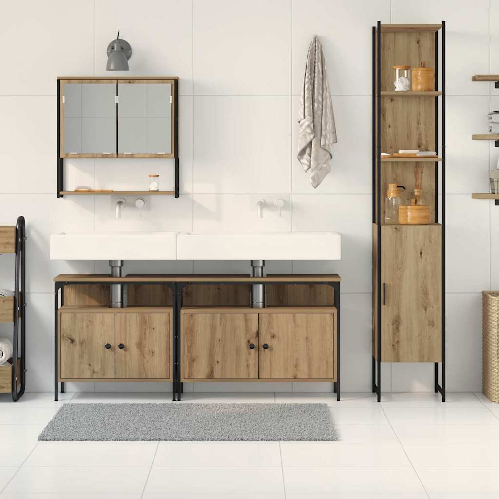 Bathroom Furniture Set 4 pcs Artisan Oak Engineered Wood