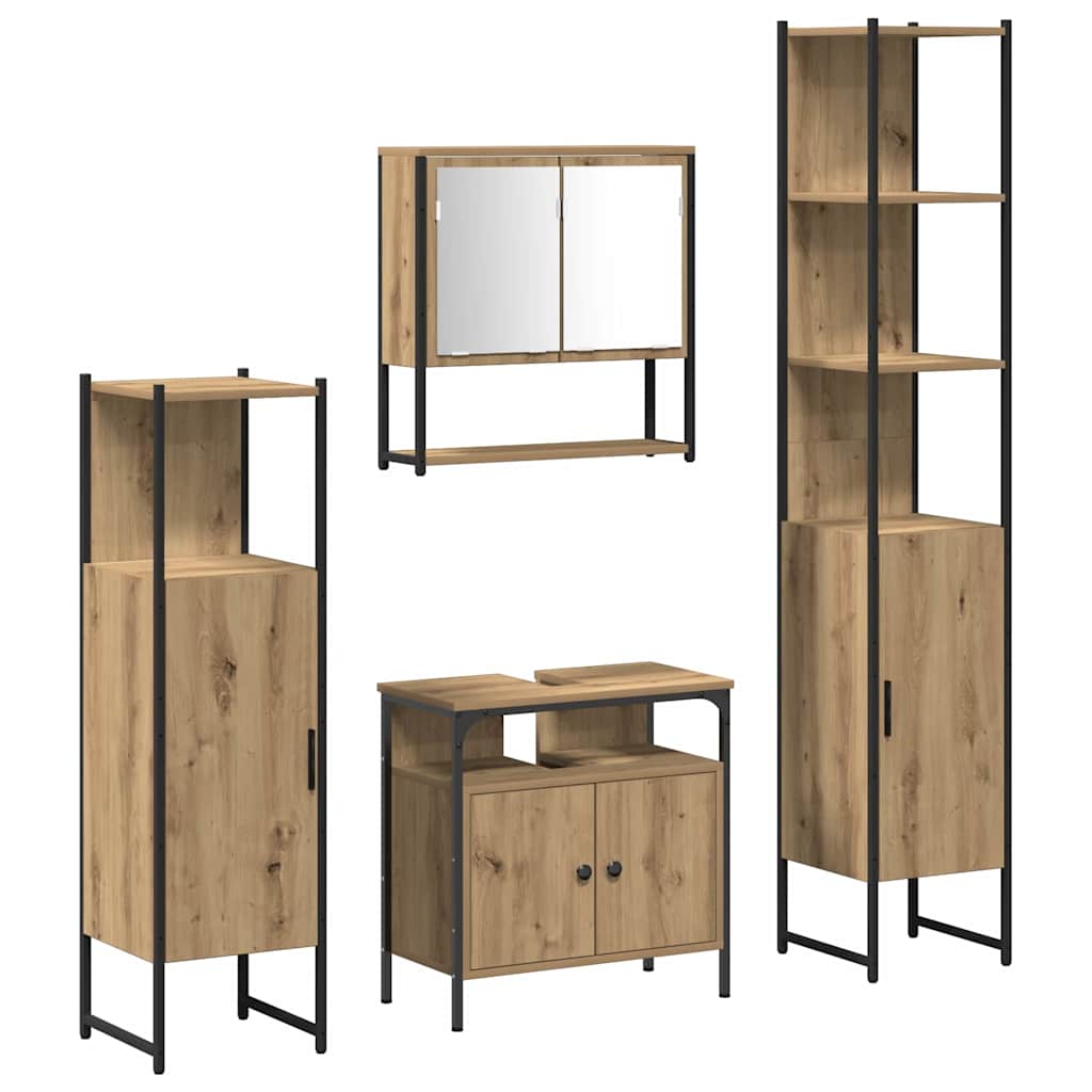 Bathroom Furniture Set 4 pcs Artisan Oak Engineered Wood