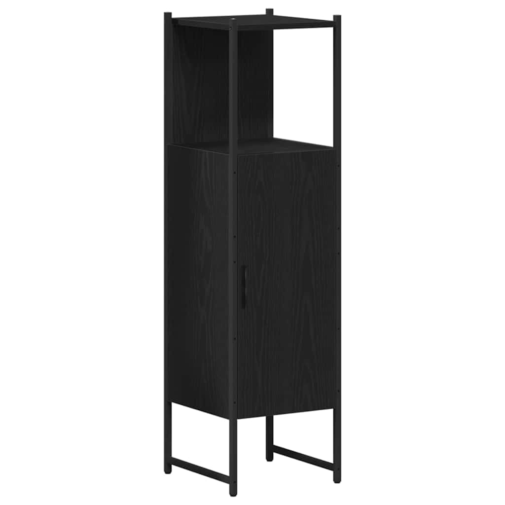 Bathroom Furniture Set 4 pcs Black Oak Engineered Wood