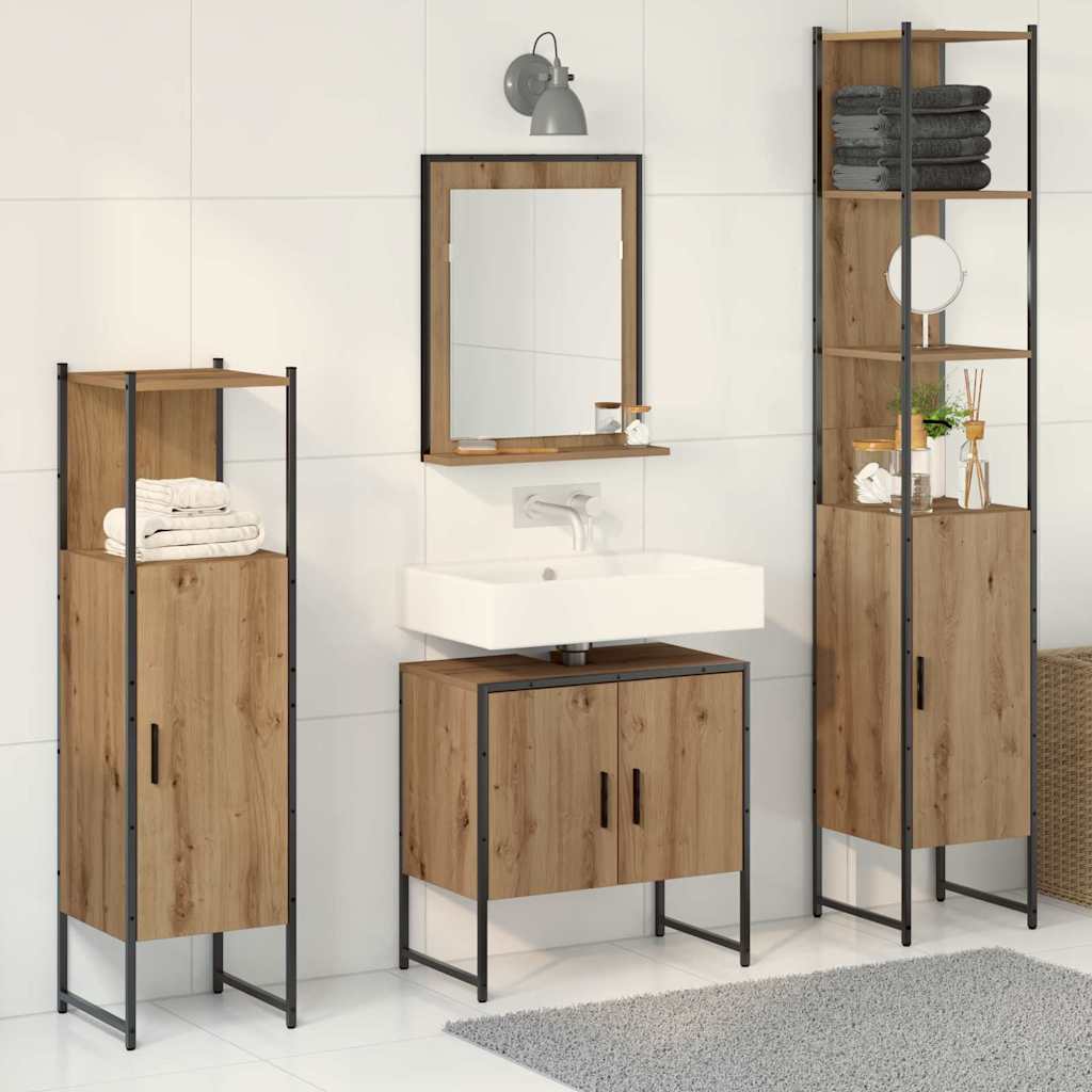 Bathroom Furniture Set 4 pcs Brown Engineered wood