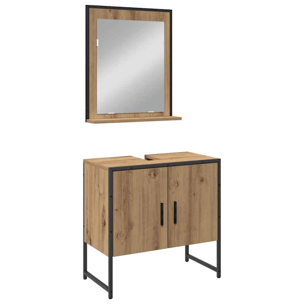 Bathroom Furniture Set 4 pcs Brown Engineered wood