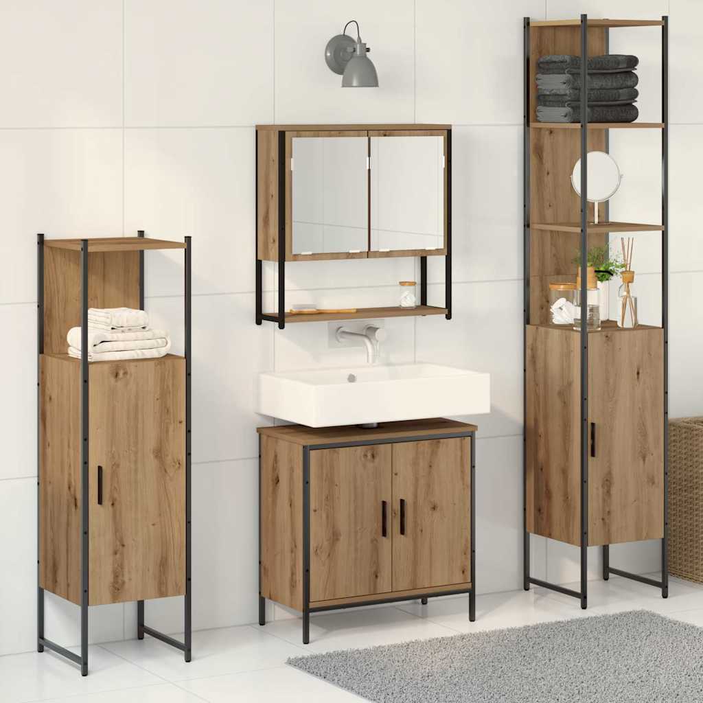 Bathroom Furniture Set 4 pcs Brown Engineered wood