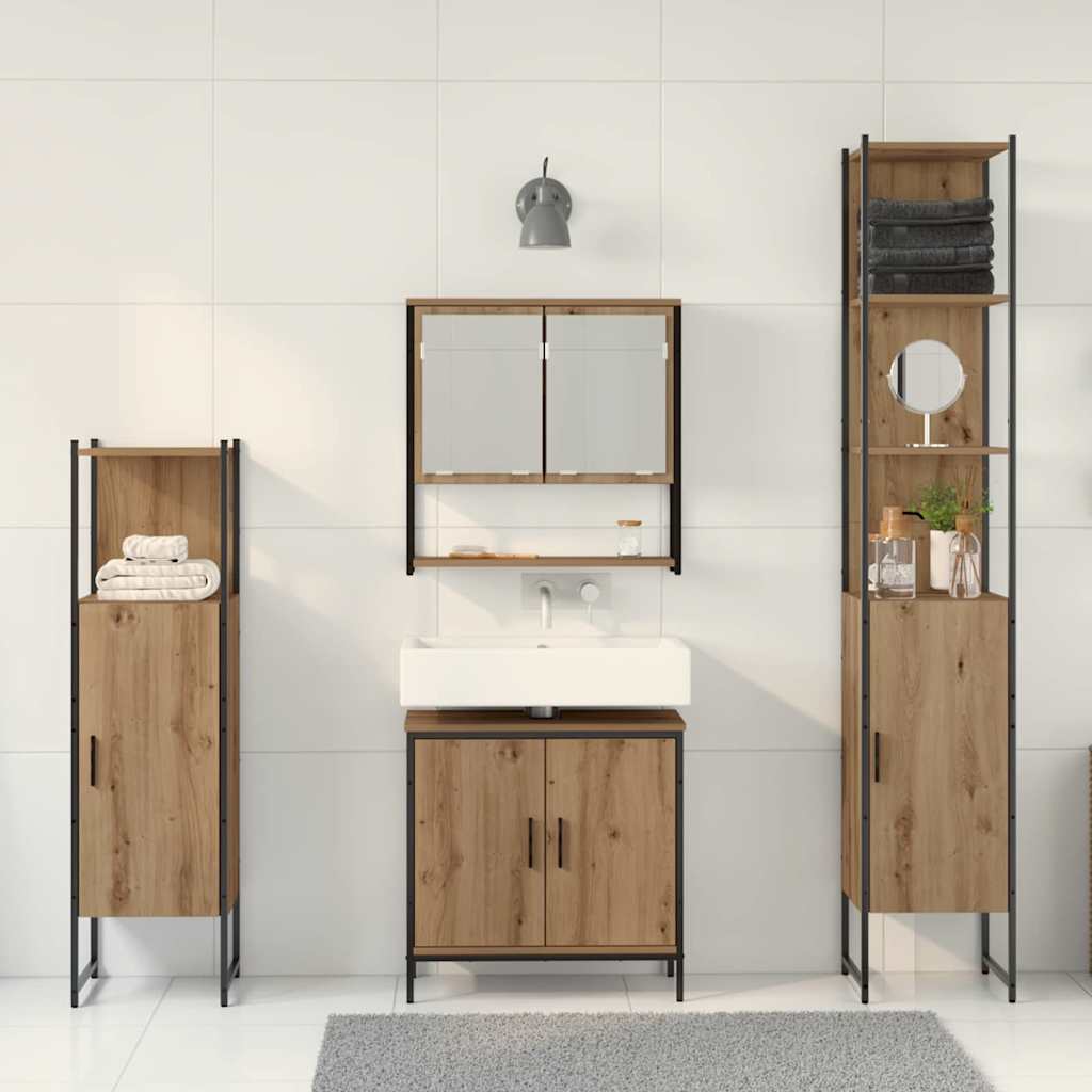 Bathroom Furniture Set 4 pcs Brown Engineered wood