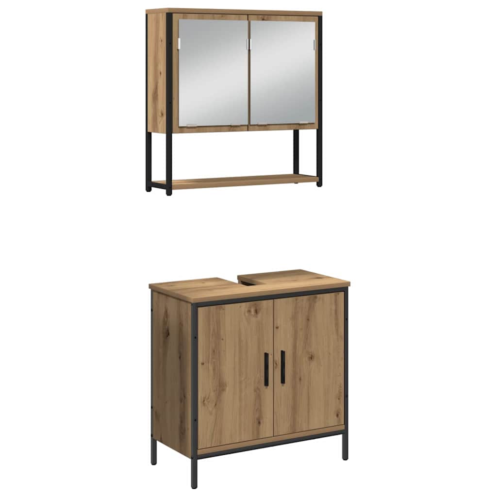 Bathroom Furniture Set 4 pcs Brown Engineered wood